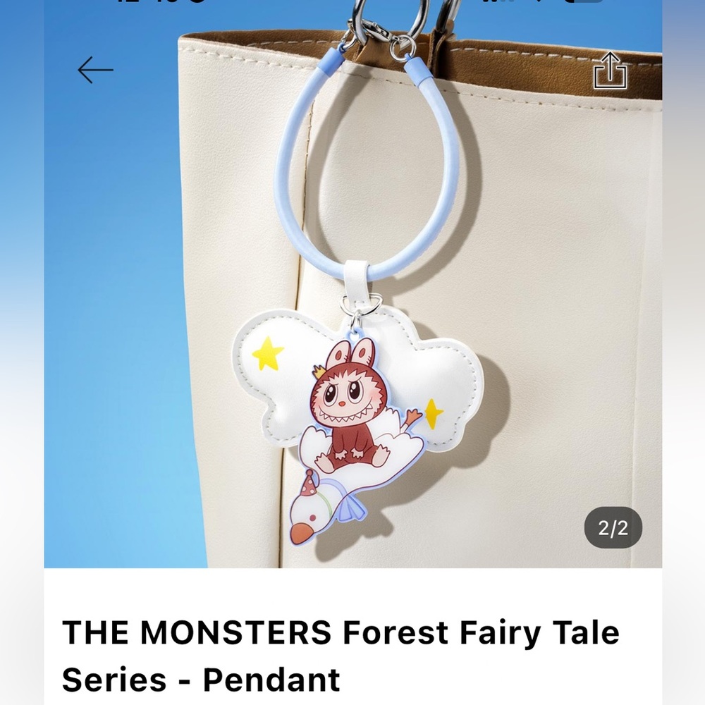 labubu Forest Fairy Tale Pendant - White and Blue